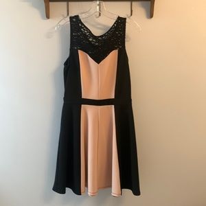 A-Line Black & Pink Dress